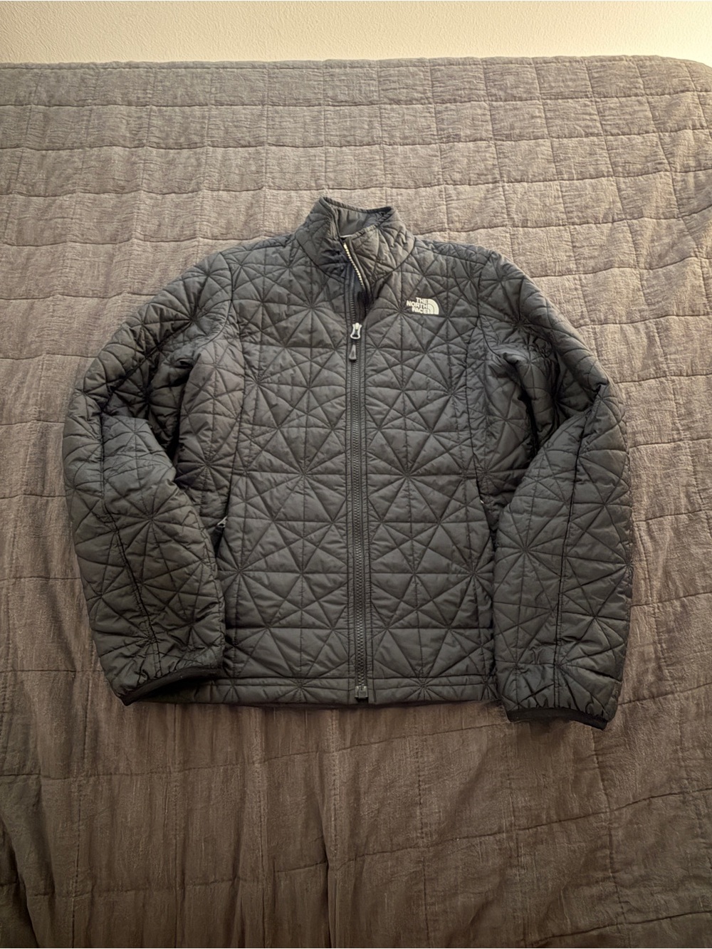 The North Face Men's Quilted Puffer Jacket - Charcoal Gray